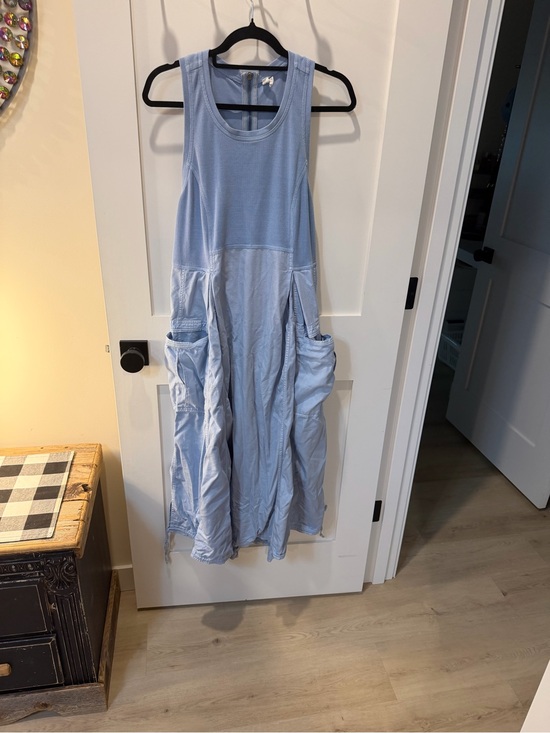 Anthropologie Dresses & Skirts - Anthropologie Light Blue Sleeveless Maxi Dress with Side Pockets
